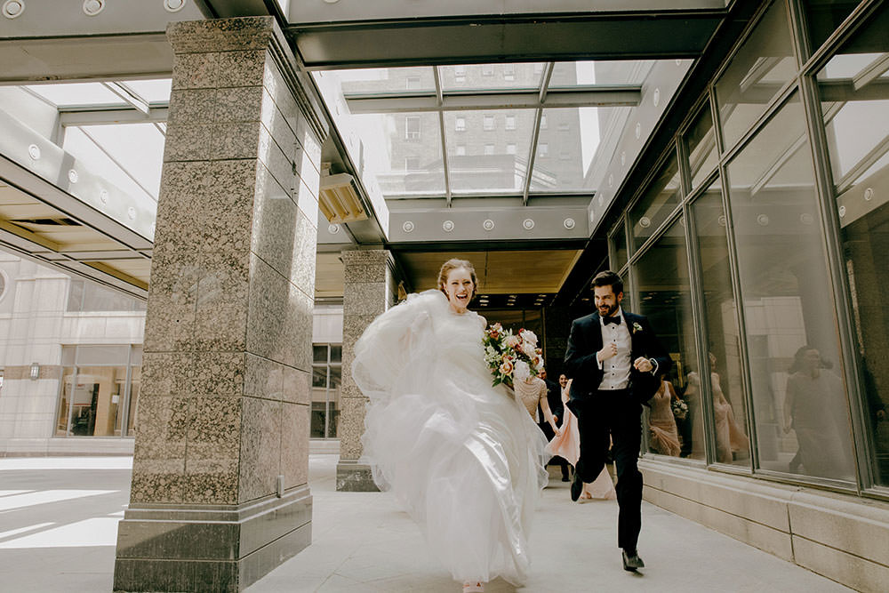 bridal party in downtown toronto
