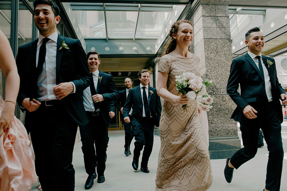 bridal party in downtown toronto