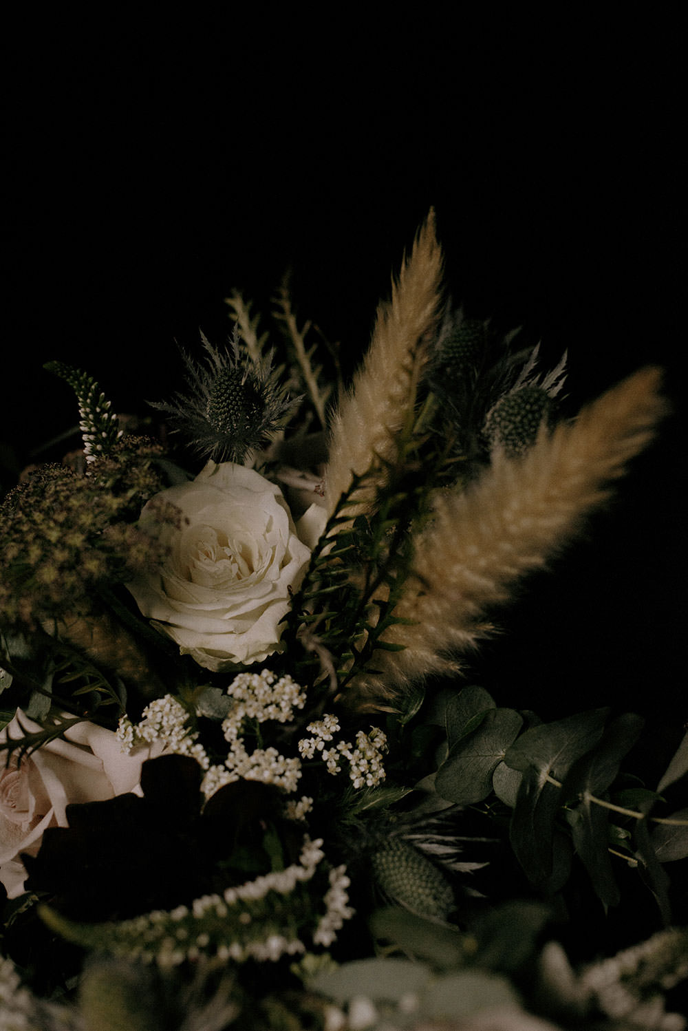 detail photograph of wedding bouquet