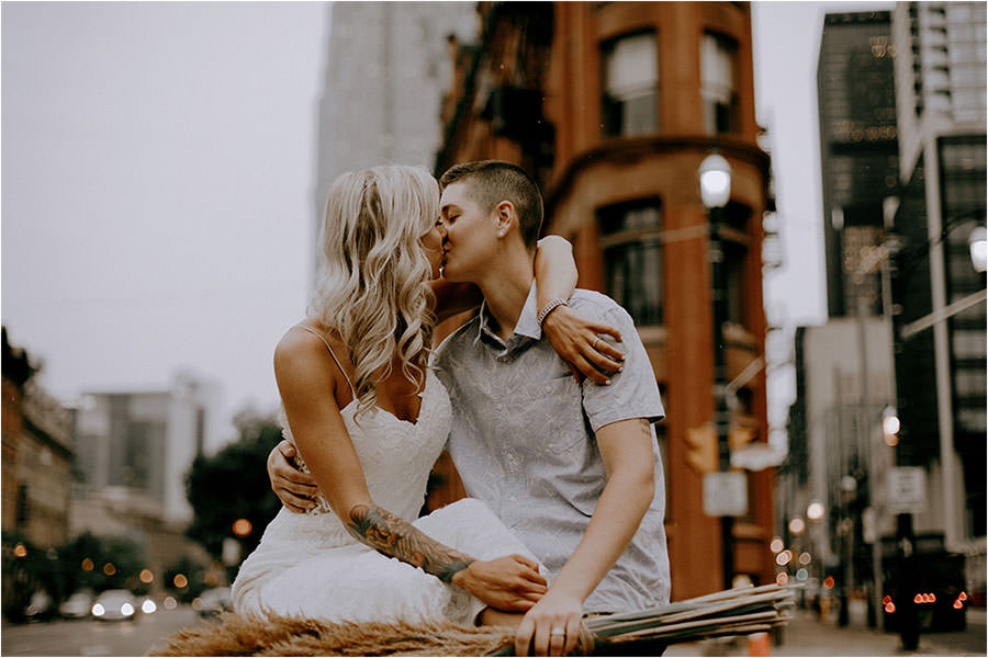 Toronto lgbtq couple kissing in the streets