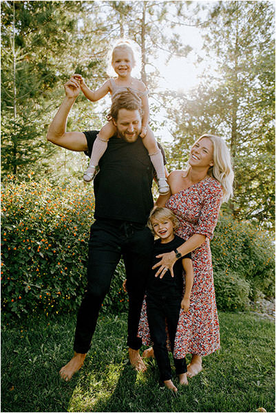 Sudbury family photography with a cute family at sunset