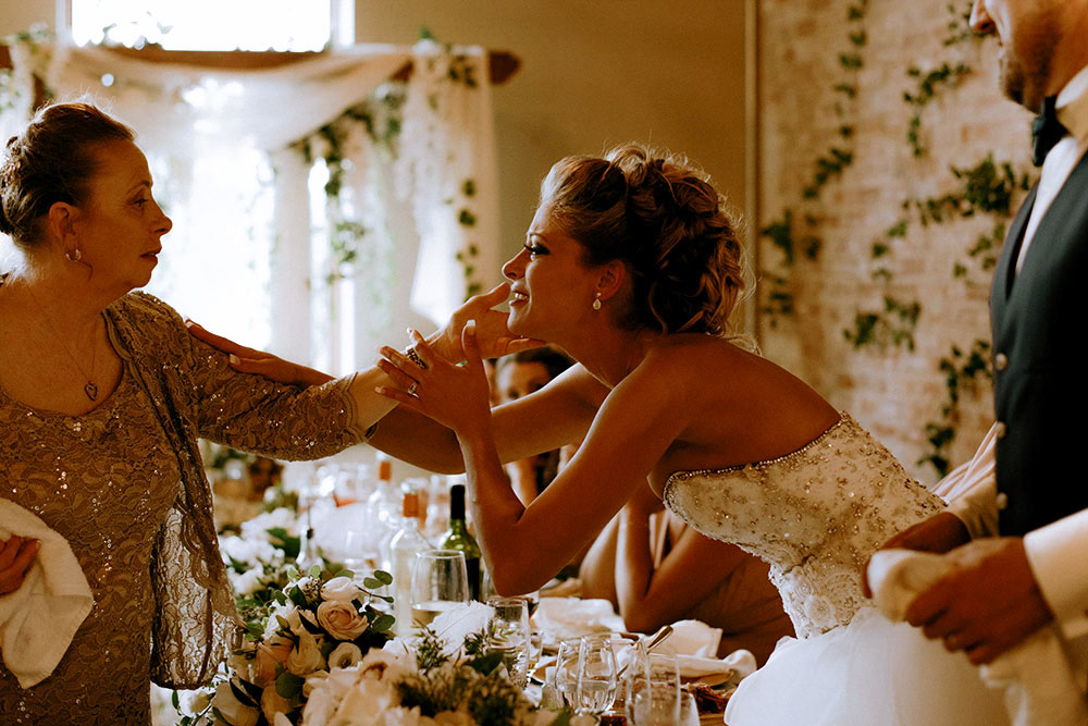 Best Wedding reception Photography of daughter crying to her mother