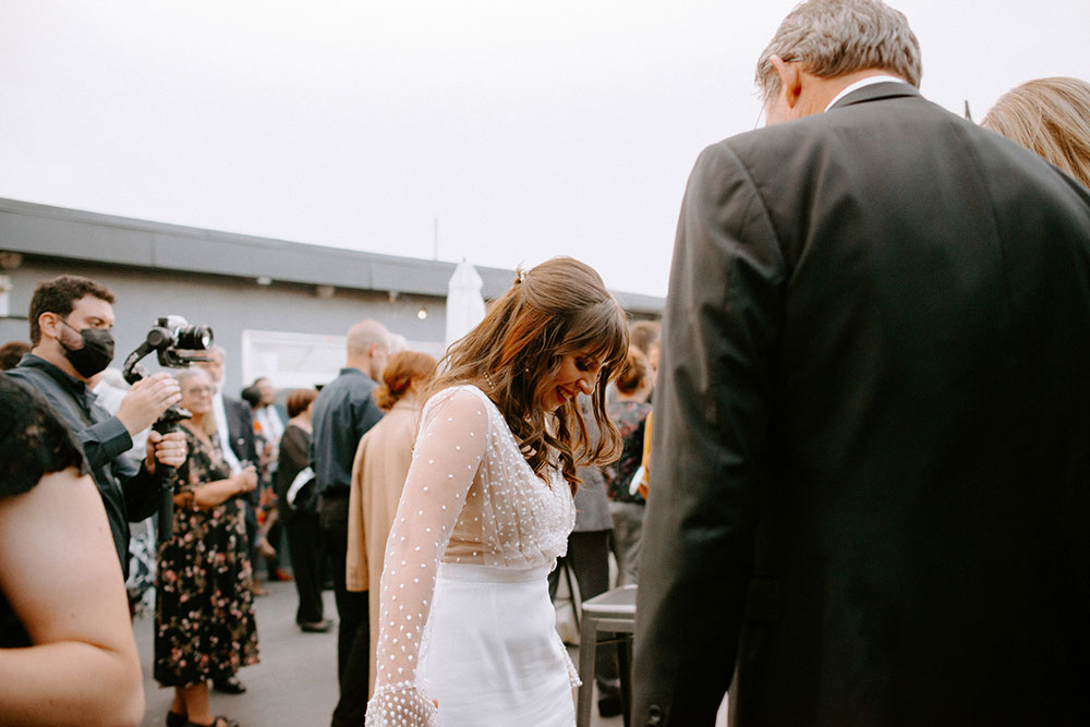 The Burroughes Toronto Wedding Cocktail hour on roof with guests