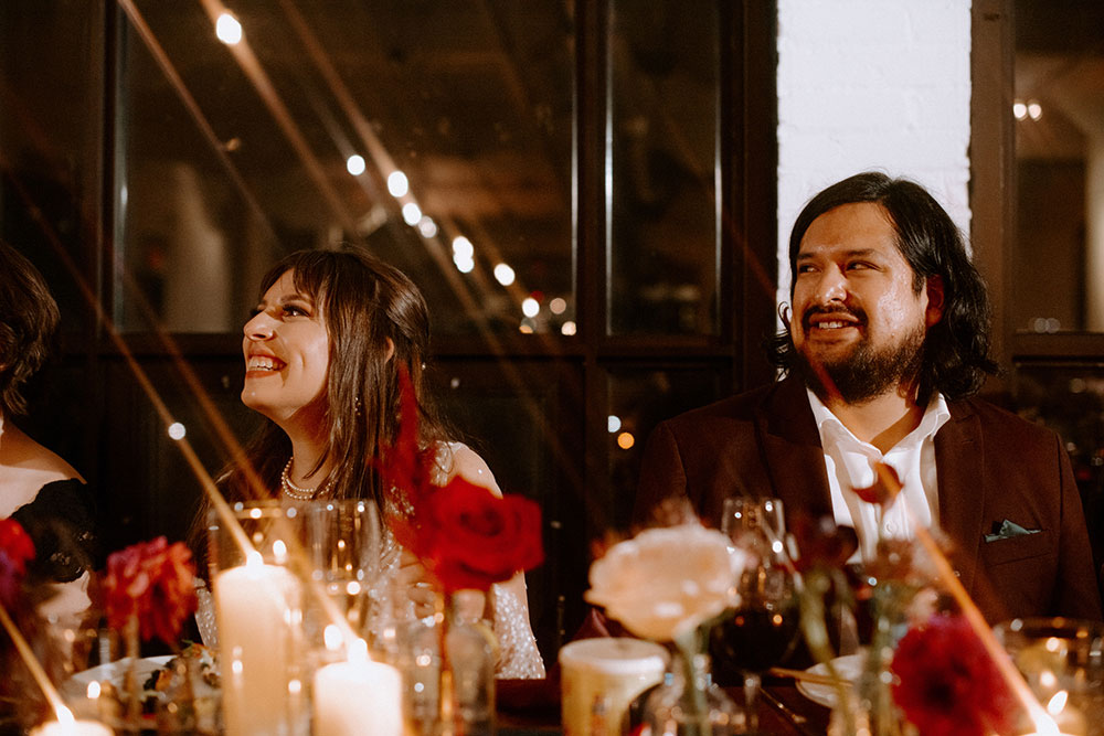 The Burroughes Toronto Wedding Couple celebrate during wedding reception