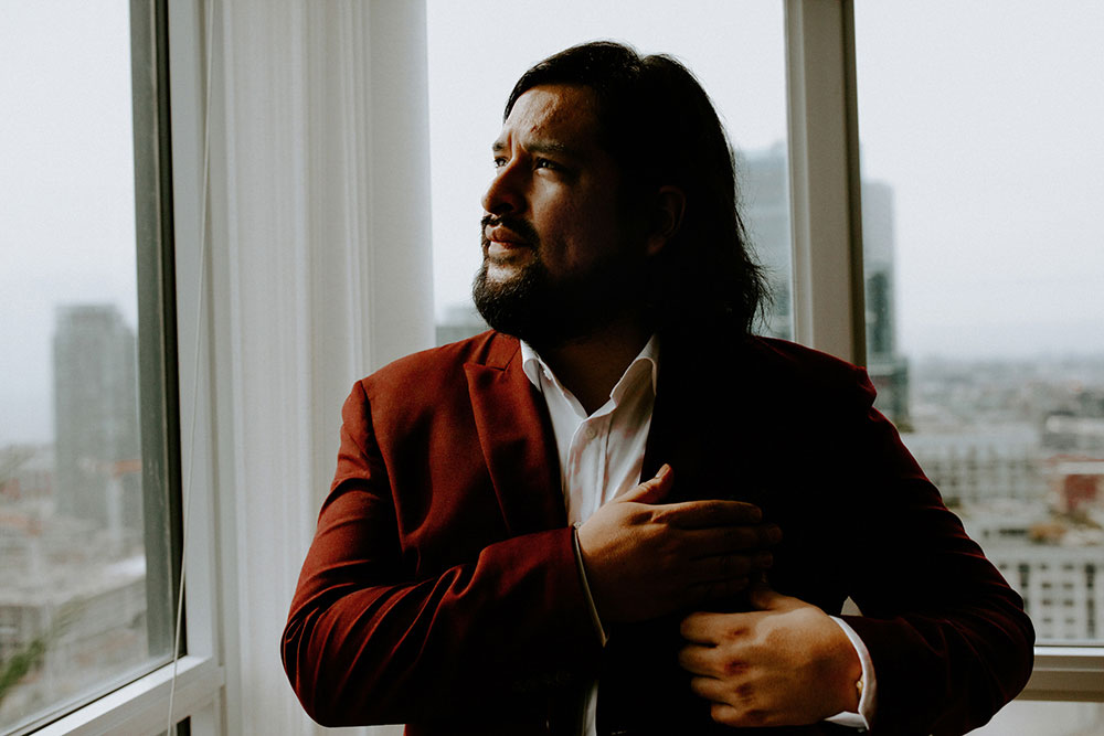 The Burroughes Toronto Wedding groom getting ready in his condo