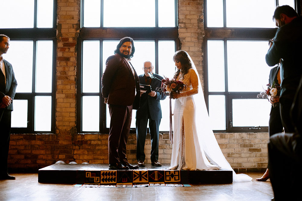 The Burroughes Toronto Wedding couple say their vows at ceremony