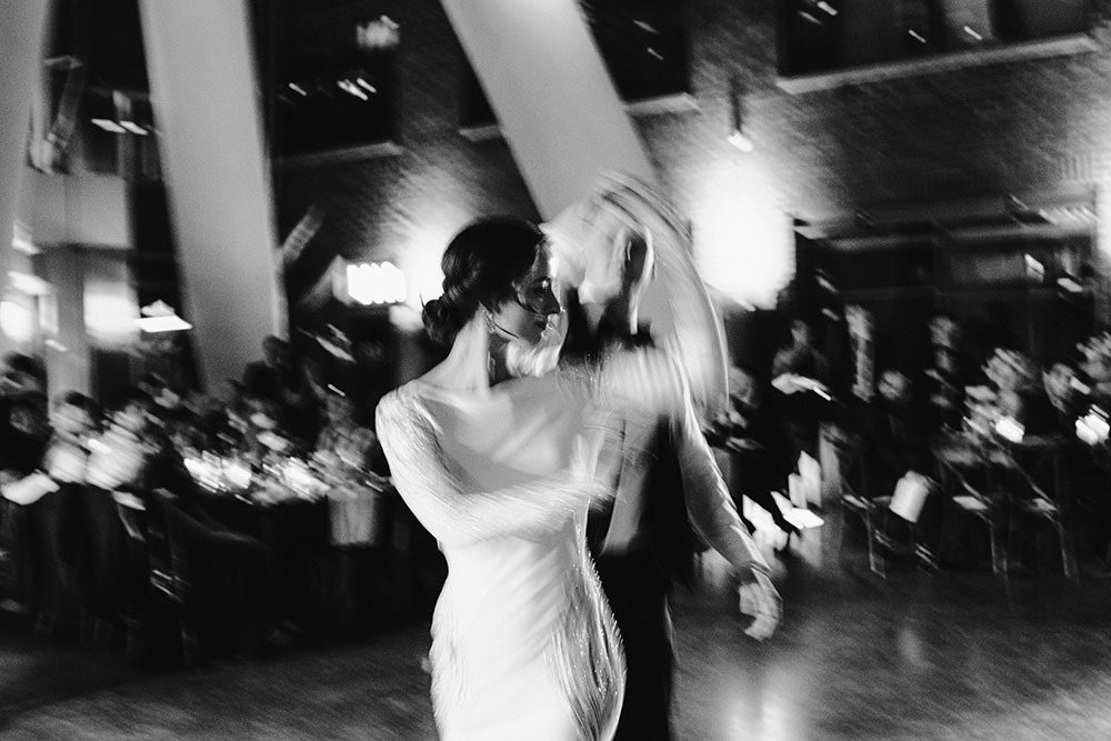 Ricarda's Atrium Toronto Wedding bride & groom share first dance