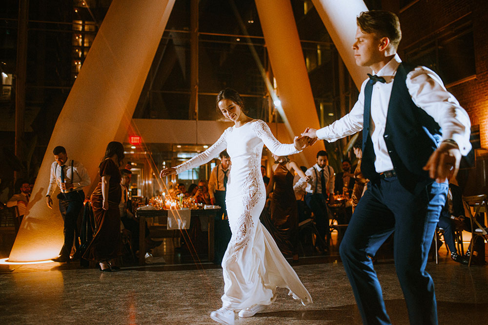 Ricarda's Atrium Toronto Wedding bride & groom share first dance