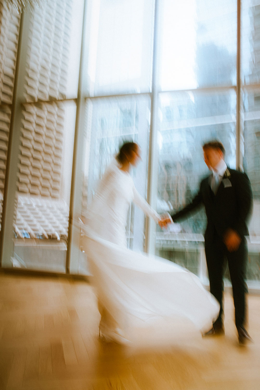 Shangri-La Hotel Toronto Wedding bride & groom dance in museum room