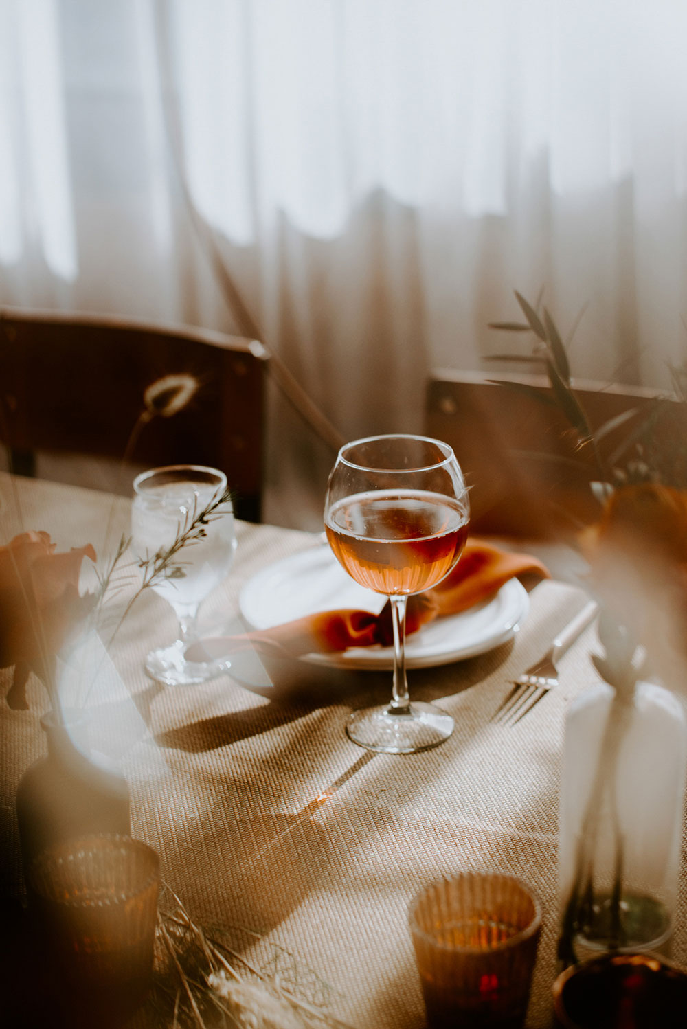 table setting at Respect is Burning Kitchen for a wedding by Inspire design studio