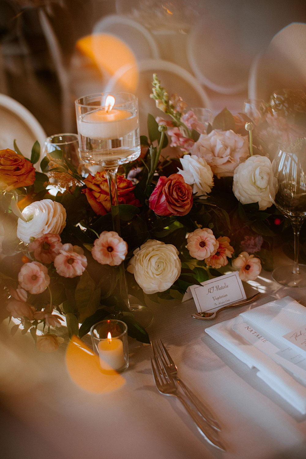 the beautifully dressed table an Arlington Estate wedding