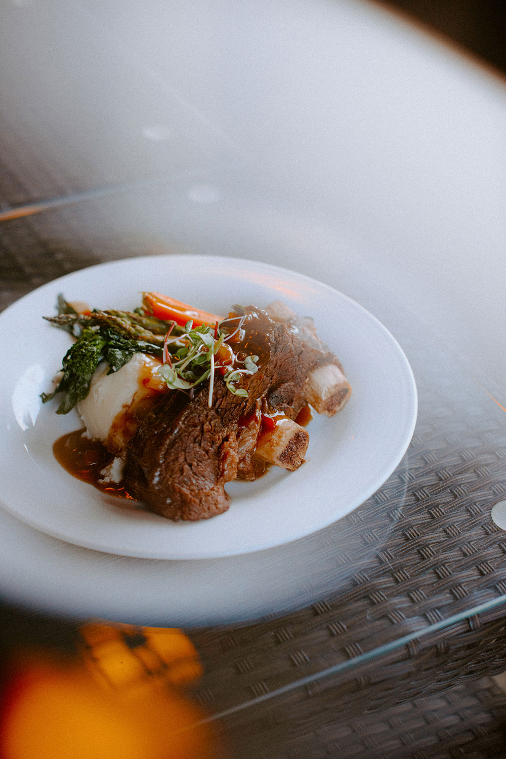 beautifully plated steak dinner at this Bayview Golf Wedding