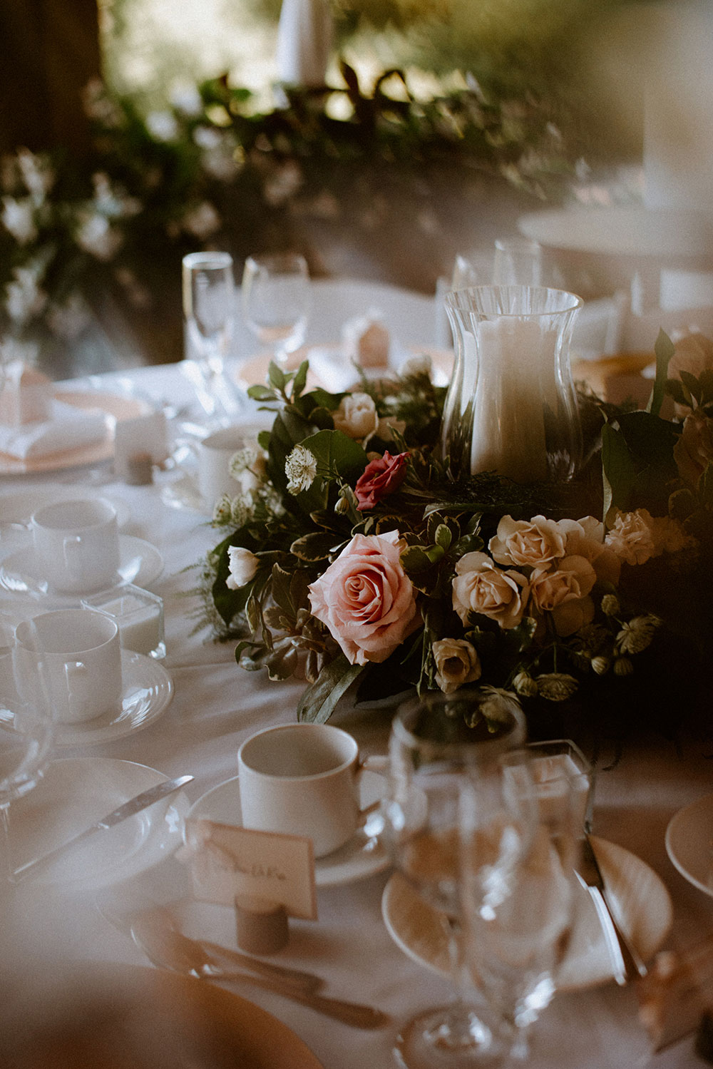 floral centrepiece at this Bayview Golf Wedding