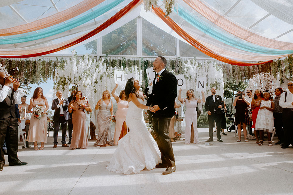 the first dance as husband and wife at the Catana Estate