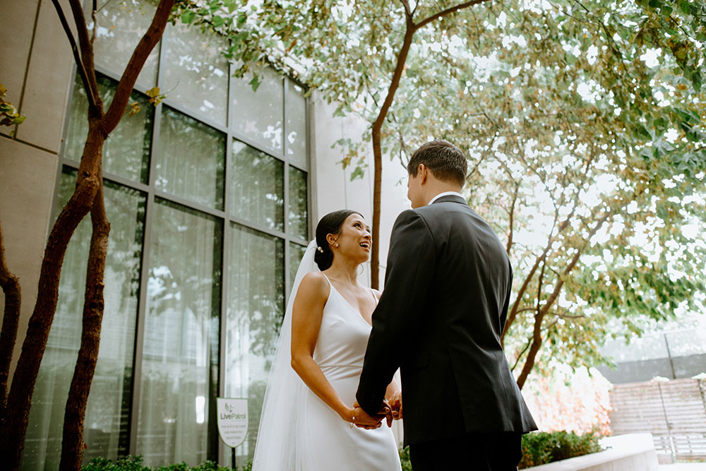 mildred's temple kitchen wedding photography of the bride and groom sharing their reveal