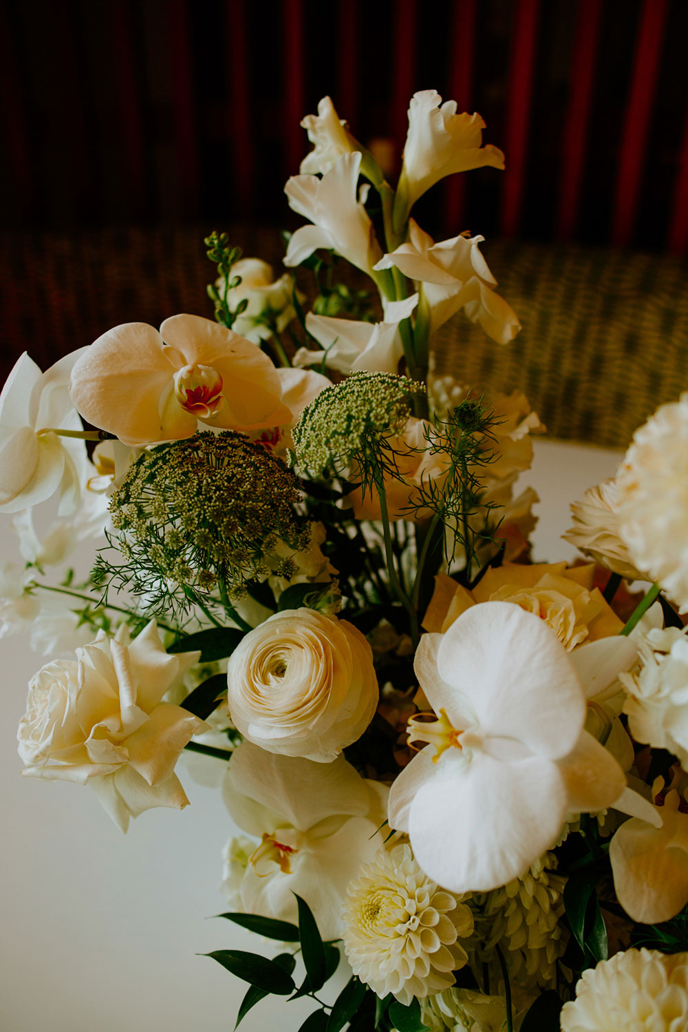 mildred's temple kitchen wedding photography of the brides bouquet