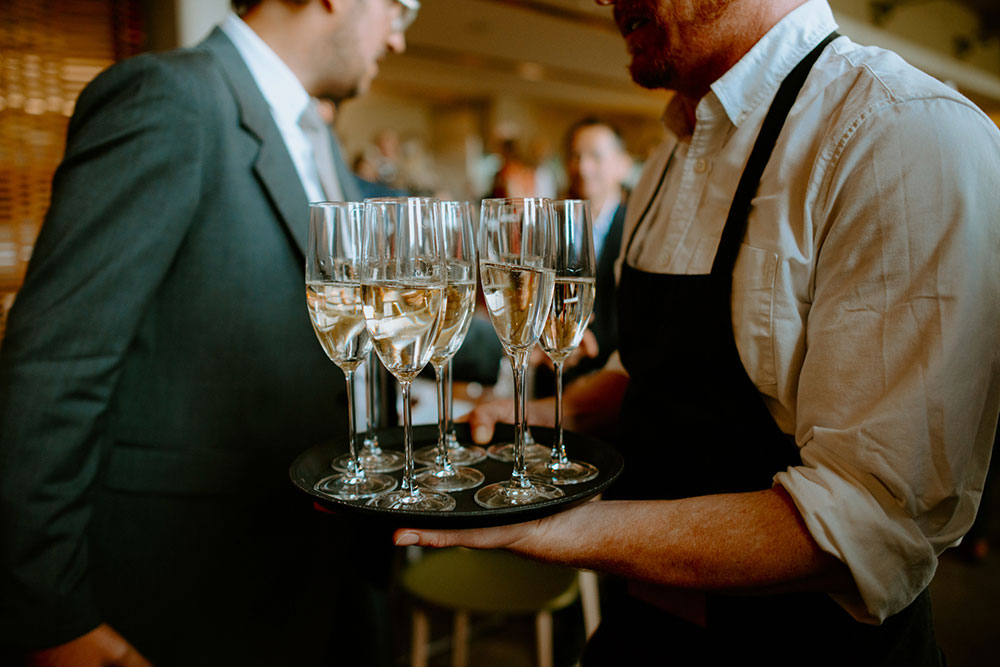 mildred's temple kitchen wedding photography of the wedding couple during the wedding reception