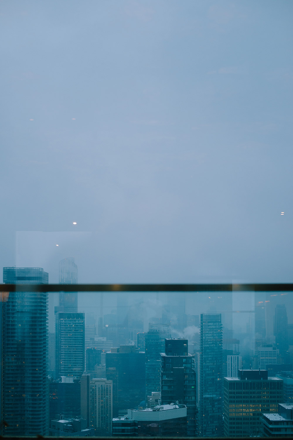 City view from a wintery Antonio Park wedding in Toronto