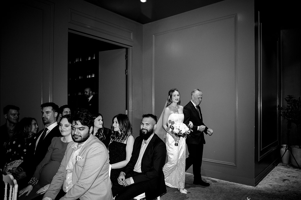 Bride enters her wedding reception at her Antonio Park wedding in Toronto