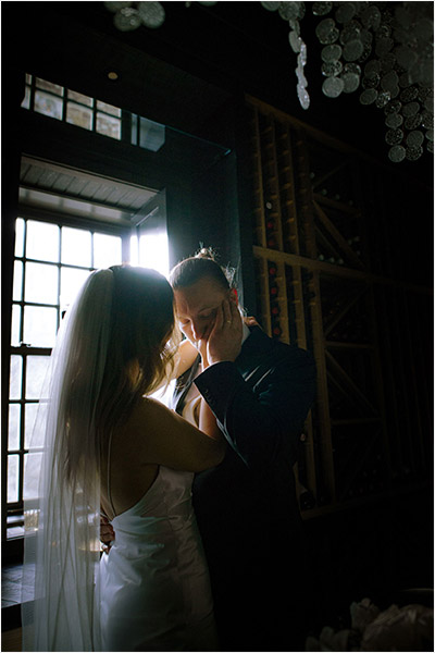 Elora elopement Photography of a wedding couple saying their vows in the Elora Mill