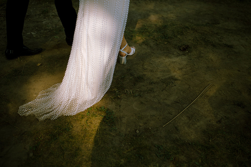 wedding gown and shoe at a Northridge Inn Wedding