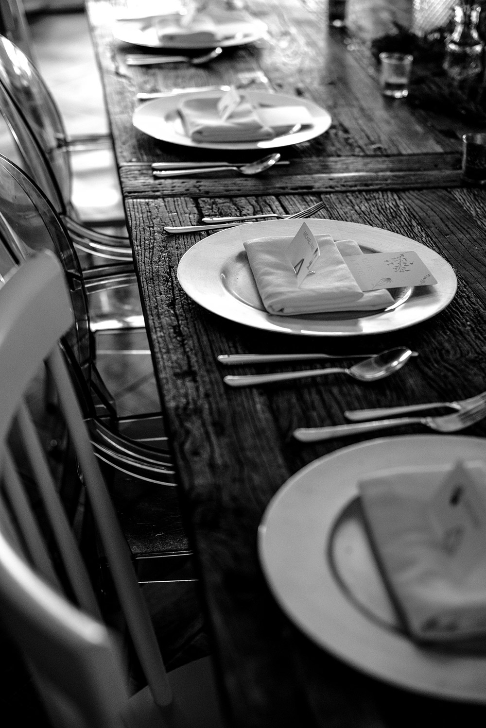 Table settings at this Northridge Inn Wedding in Muskoka Ontario