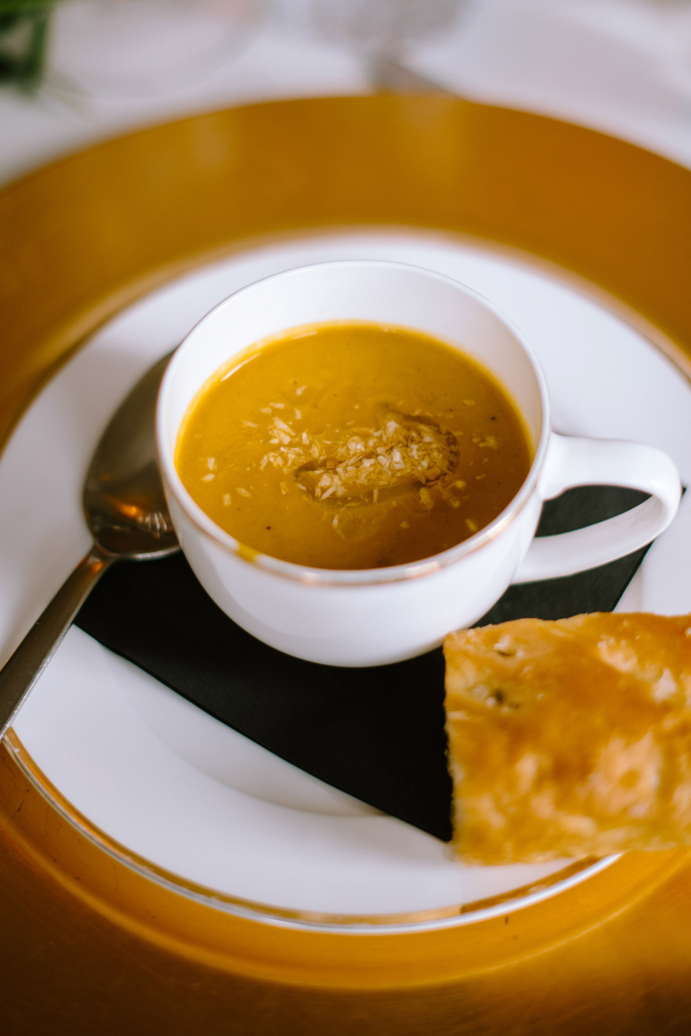 delicious soup served with Focaccia at a Northridge Inn Wedding