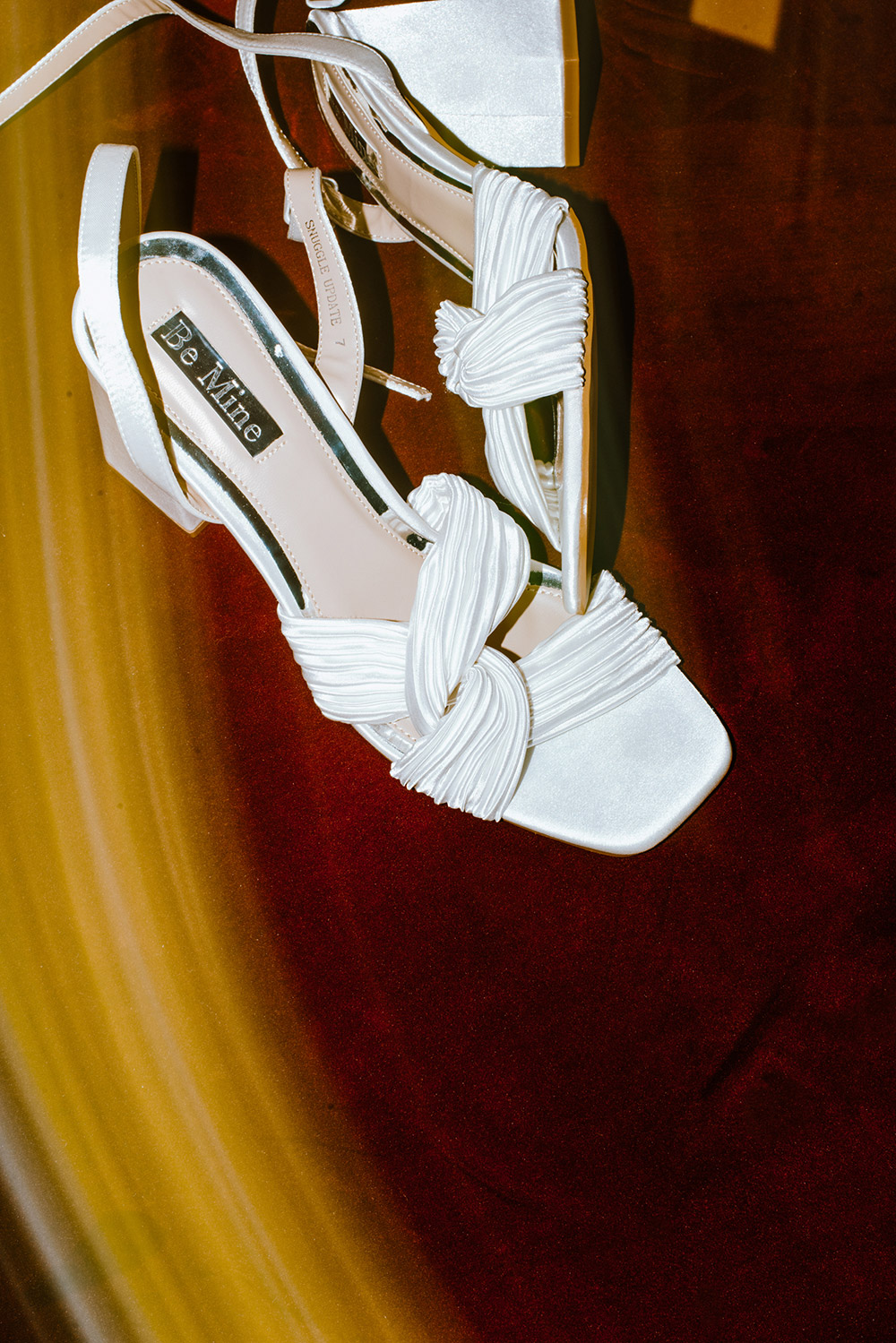 white bridal heels captured as part of the detail of this Northridge Inn Wedding