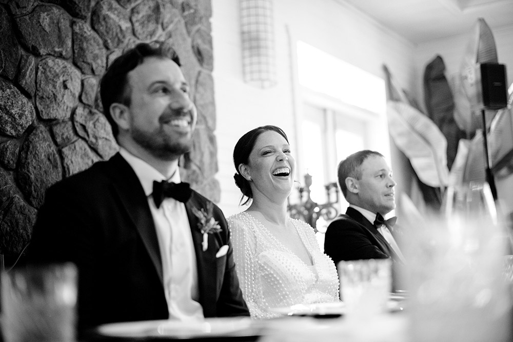 laughter during speeches at this Northridge Inn Wedding