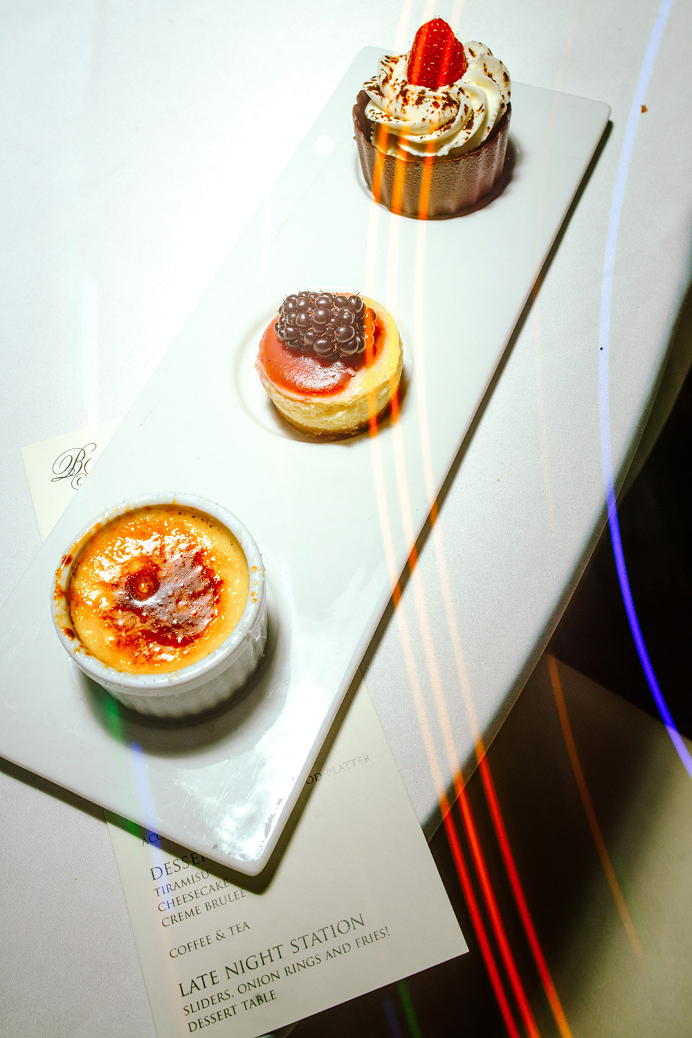 a delicious dessert trio at The Doctor's House Wedding