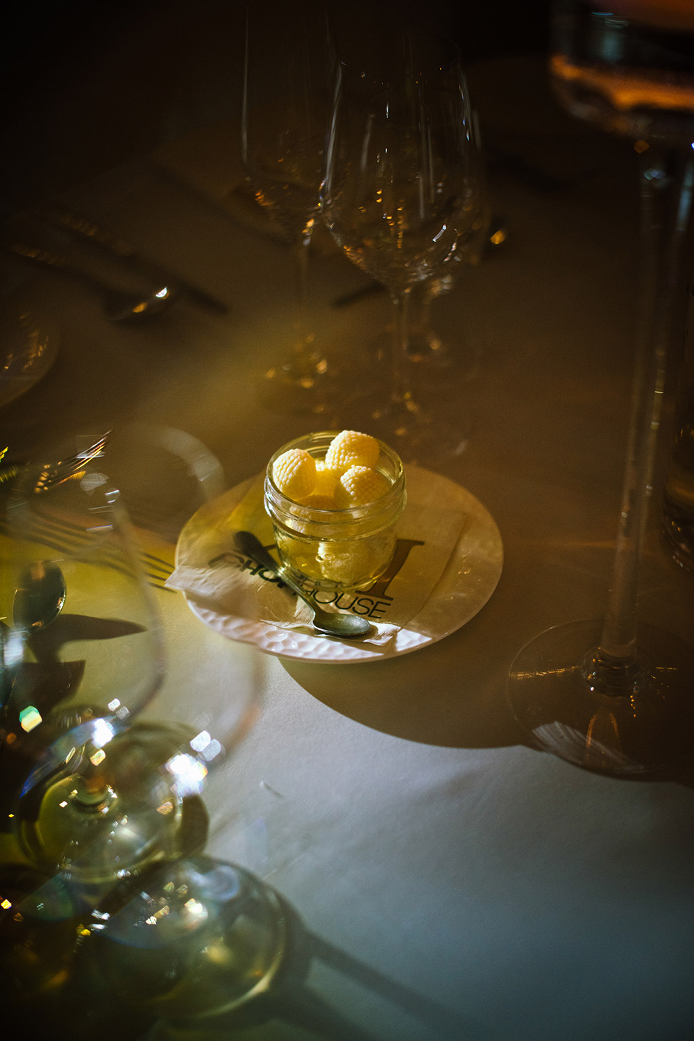 close up of butter balls on the table at The Doctor's House Wedding